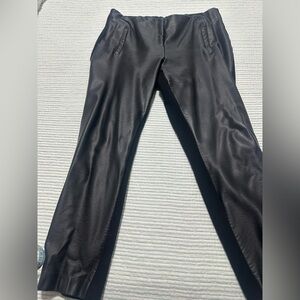 Chico's 1 Faux leather front ponte Black Dress Pants